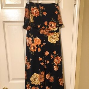 Heart and Hips Strapless Floral Jumpsuit Size S